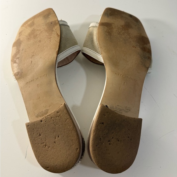 Valentino Black and Cream Slide Sandals with Gold Accent - Picture 4 of 4